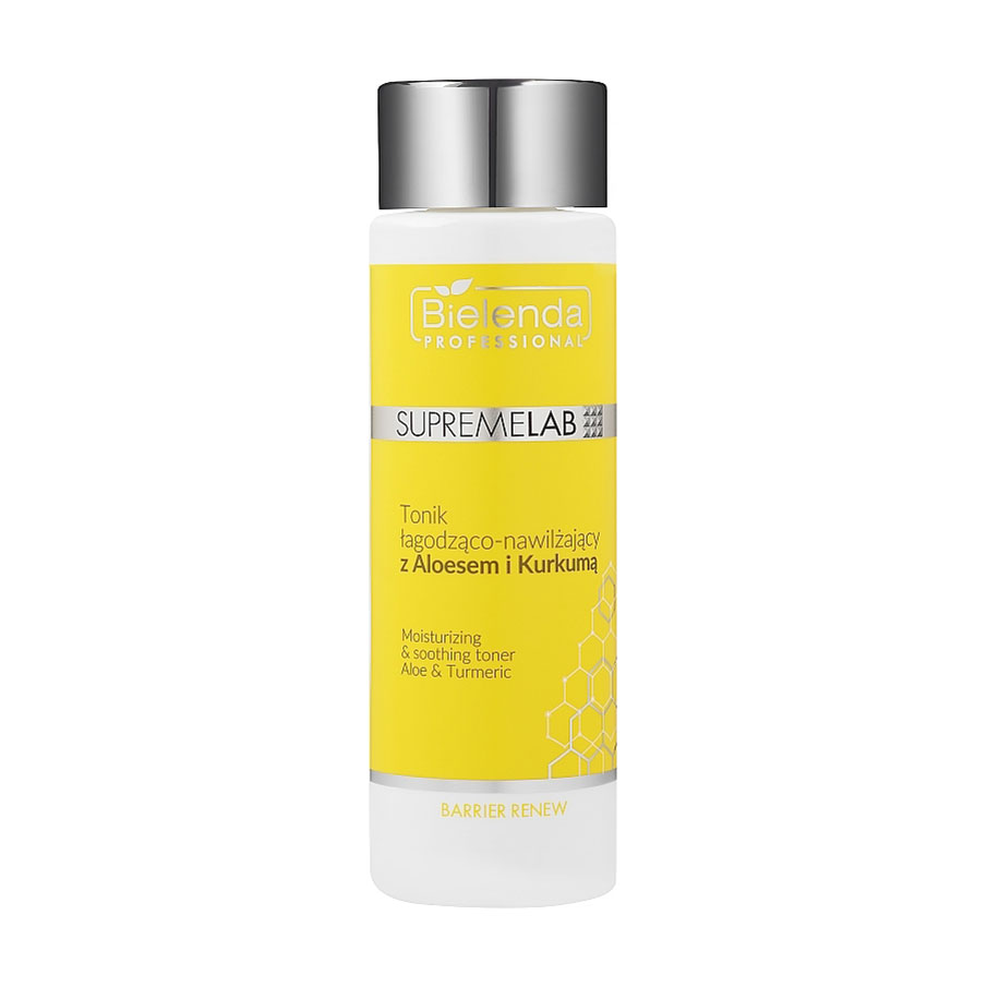 Заспокійливий та зволожувальний тонік для обличчя Bielenda Professional Supremelab Barrier Renew Toner з алое вера та куркумою, 200 мл